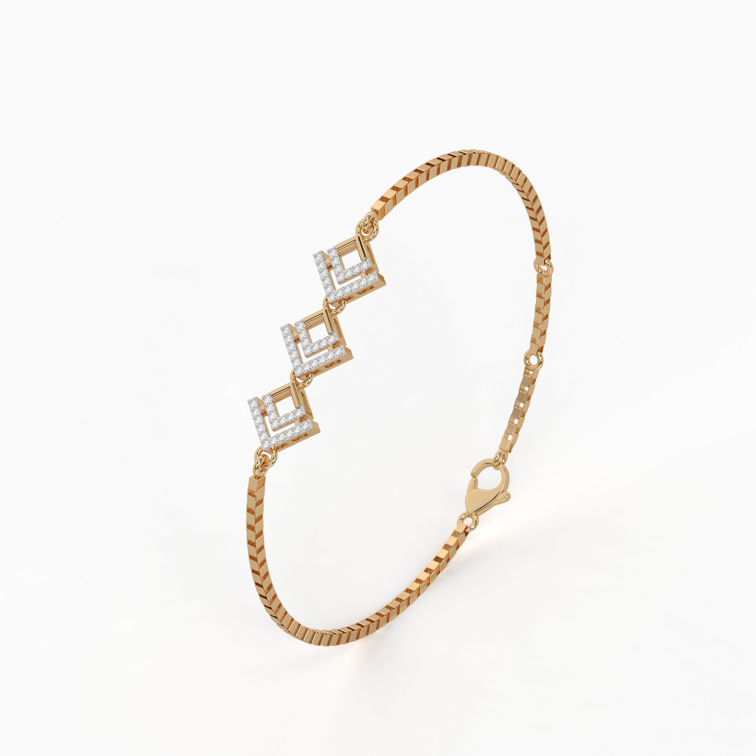 The Imperial Frame Trio Bracelet - Lab Grown Diamonds