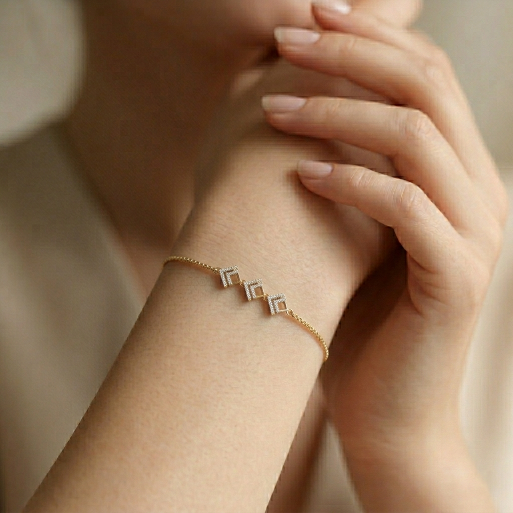 The Imperial Frame Trio Bracelet - Lab Grown Diamonds