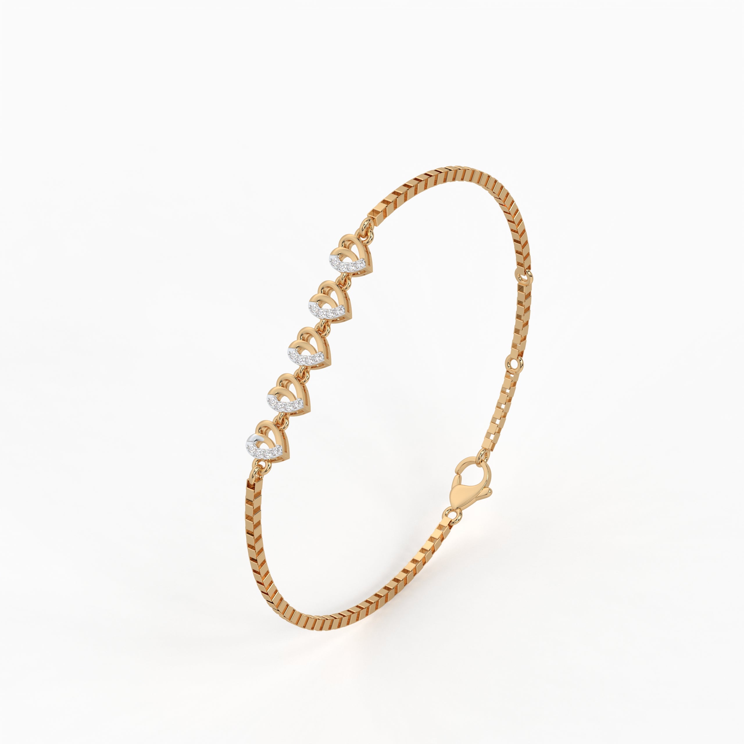 The Majestic Hearts Bracelet - Lab Grown Diamonds