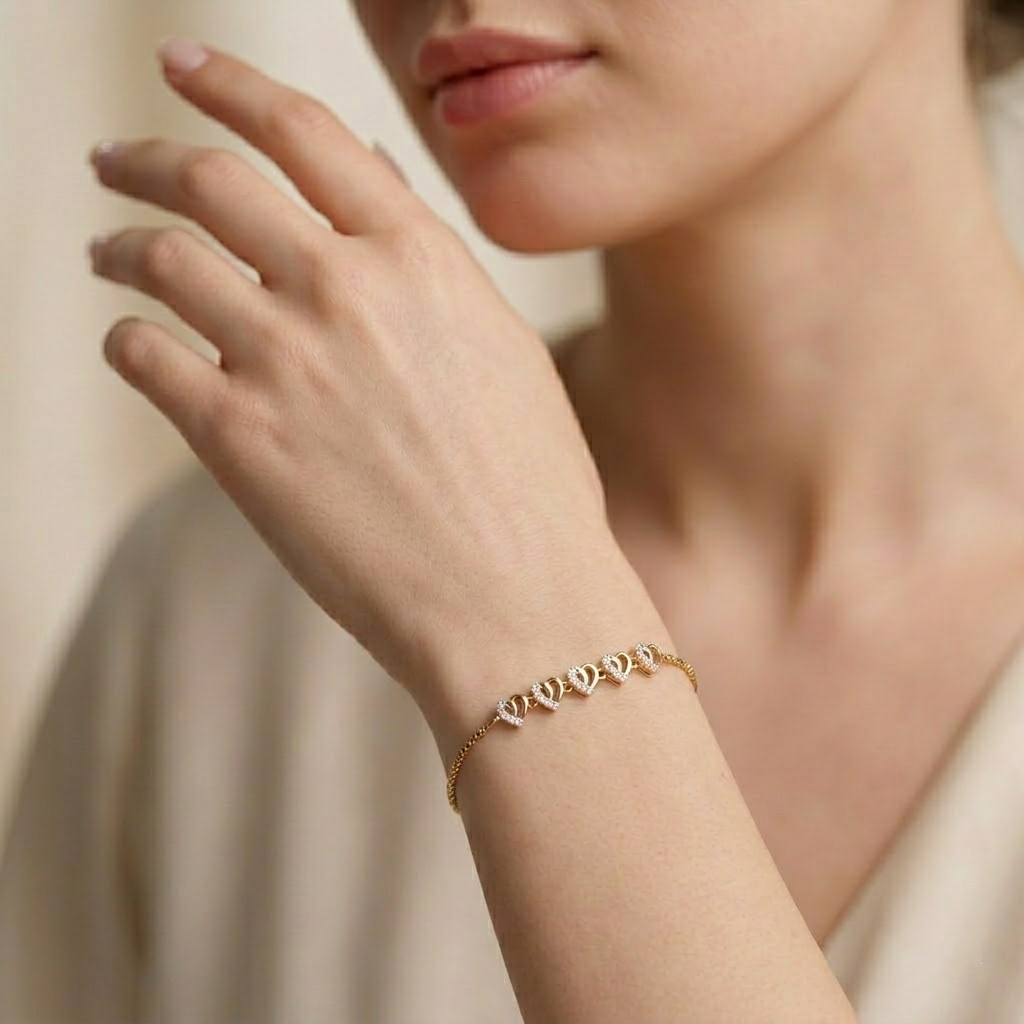 The Majestic Hearts Bracelet - Lab Grown Diamonds