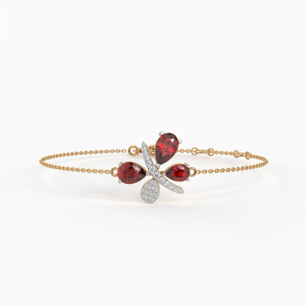 The Scarlet Petal Bracelet - Lab Grown Diamonds