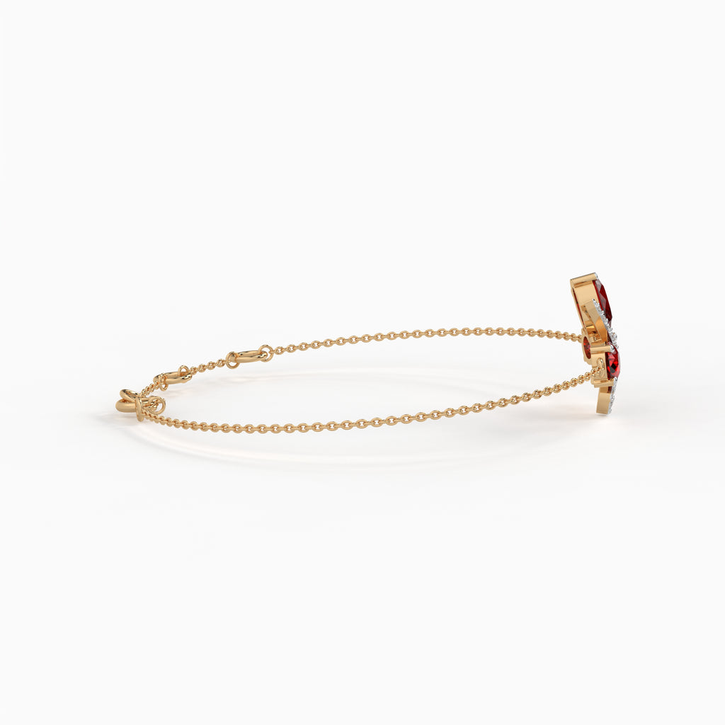 The Scarlet Petal Bracelet - Lab Grown Diamonds
