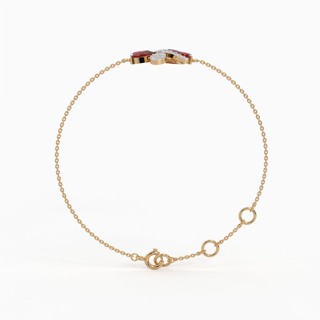 The Scarlet Petal Bracelet - Lab Grown Diamonds