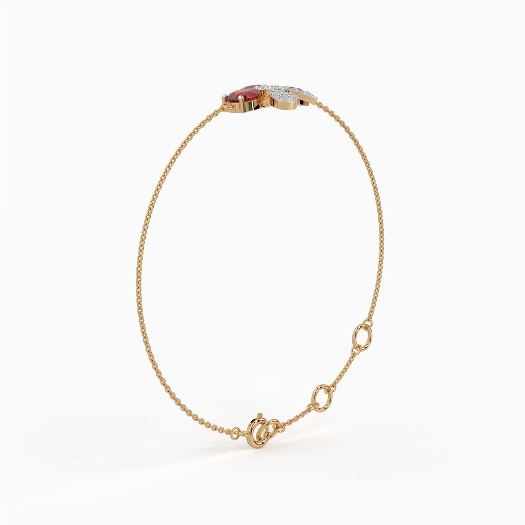 The Scarlet Petal Bracelet - Lab Grown Diamonds
