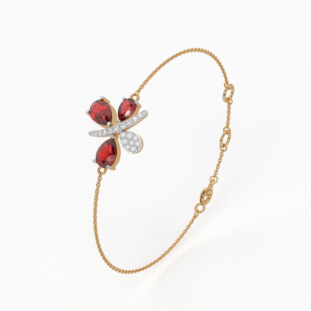 The Scarlet Petal Bracelet - Lab Grown Diamonds