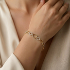 The Golden Link Harmony Bracelet - Lab Grown Diamonds