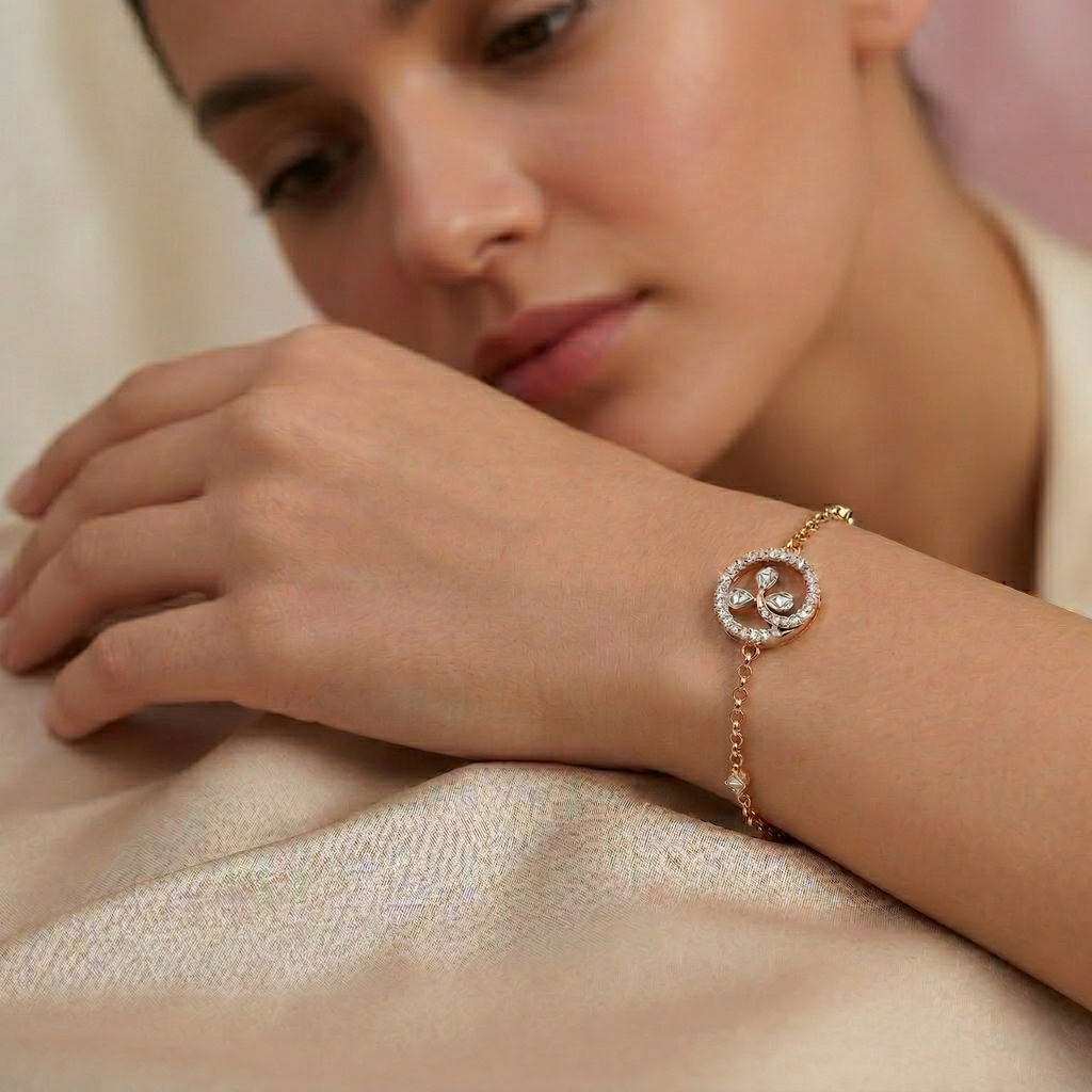 The Liora Leaf Bracelet - Lab Grown Diamonds