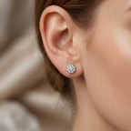 The Blossom Halo Stud Earrings - Lab Grown Diamonds