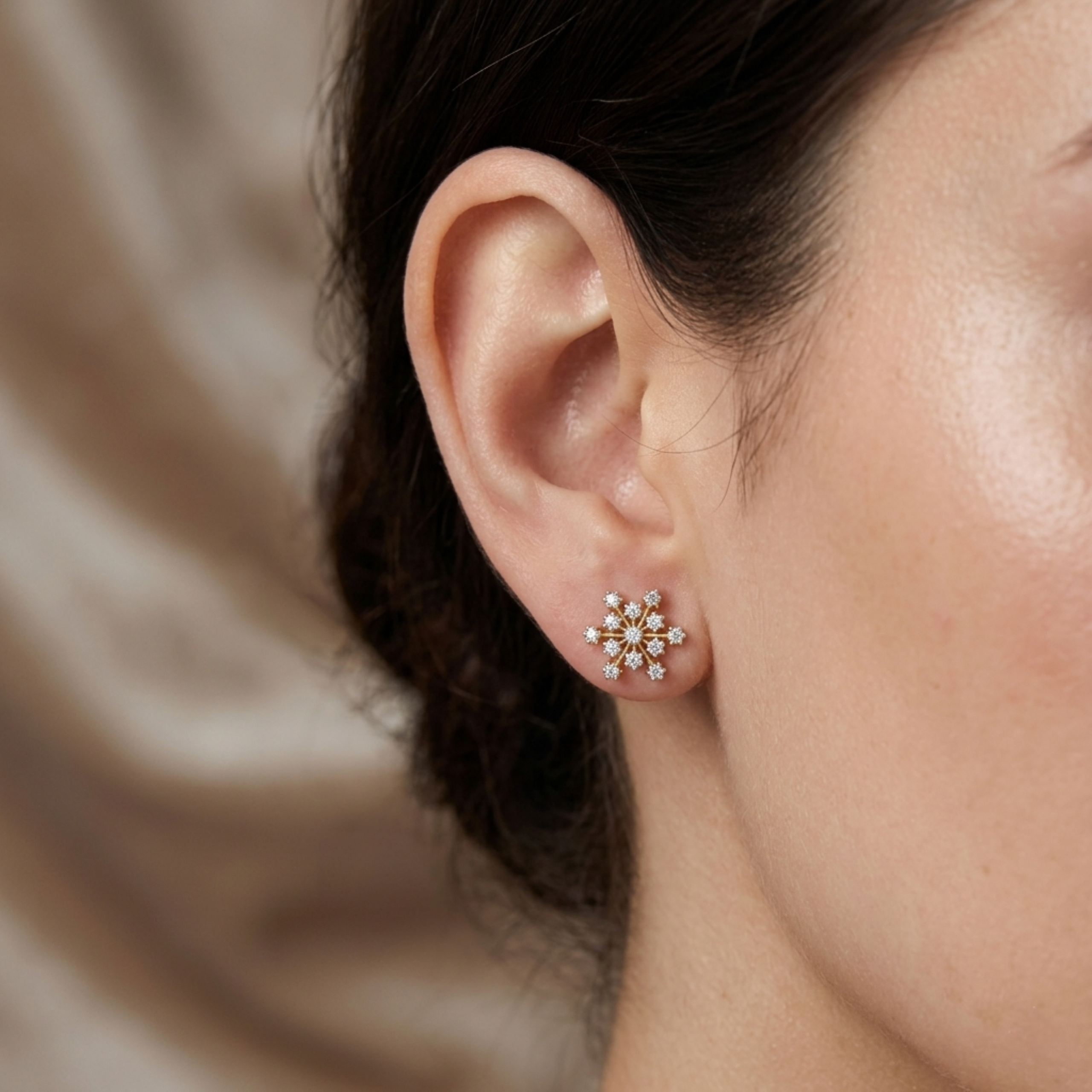 The Snowflake Earrings - Lab Grown Diamonds