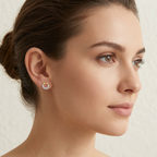 The Starlit Halo Earrings - Lab Grown Diamonds