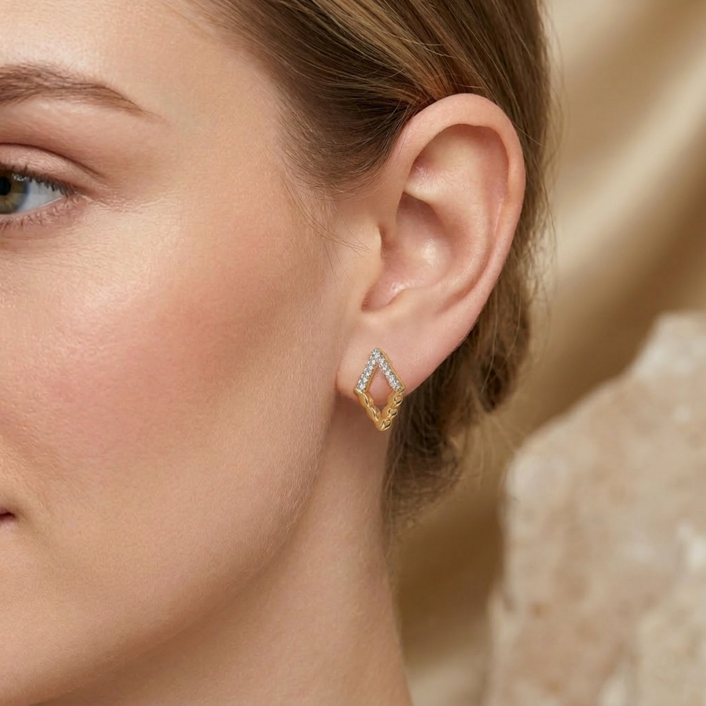The Rosette Frame Earrings - Lab Grown Diamonds