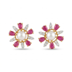 The Elaria Pearl Earrings - Lab Grown Diamonds