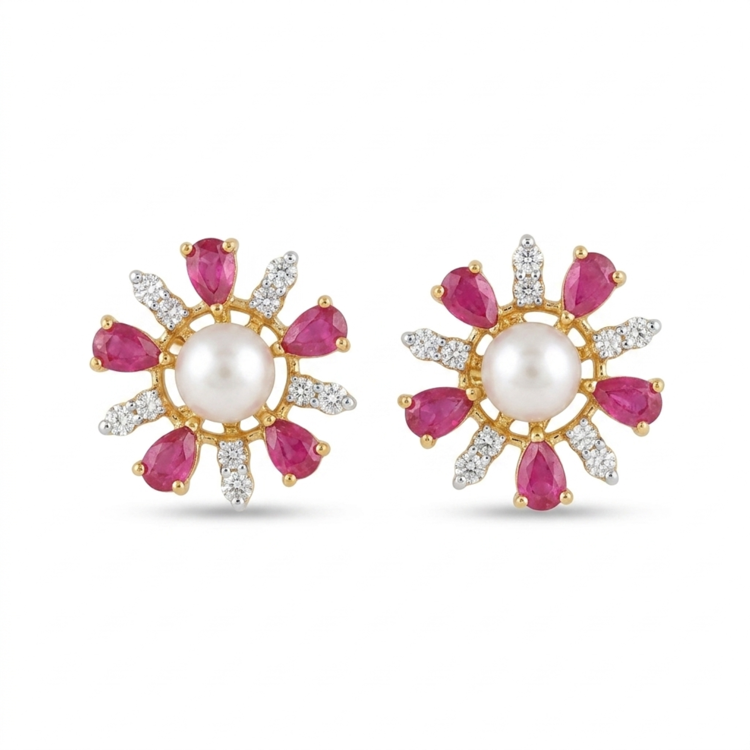 The Elaria Pearl Earrings - Lab Grown Diamonds