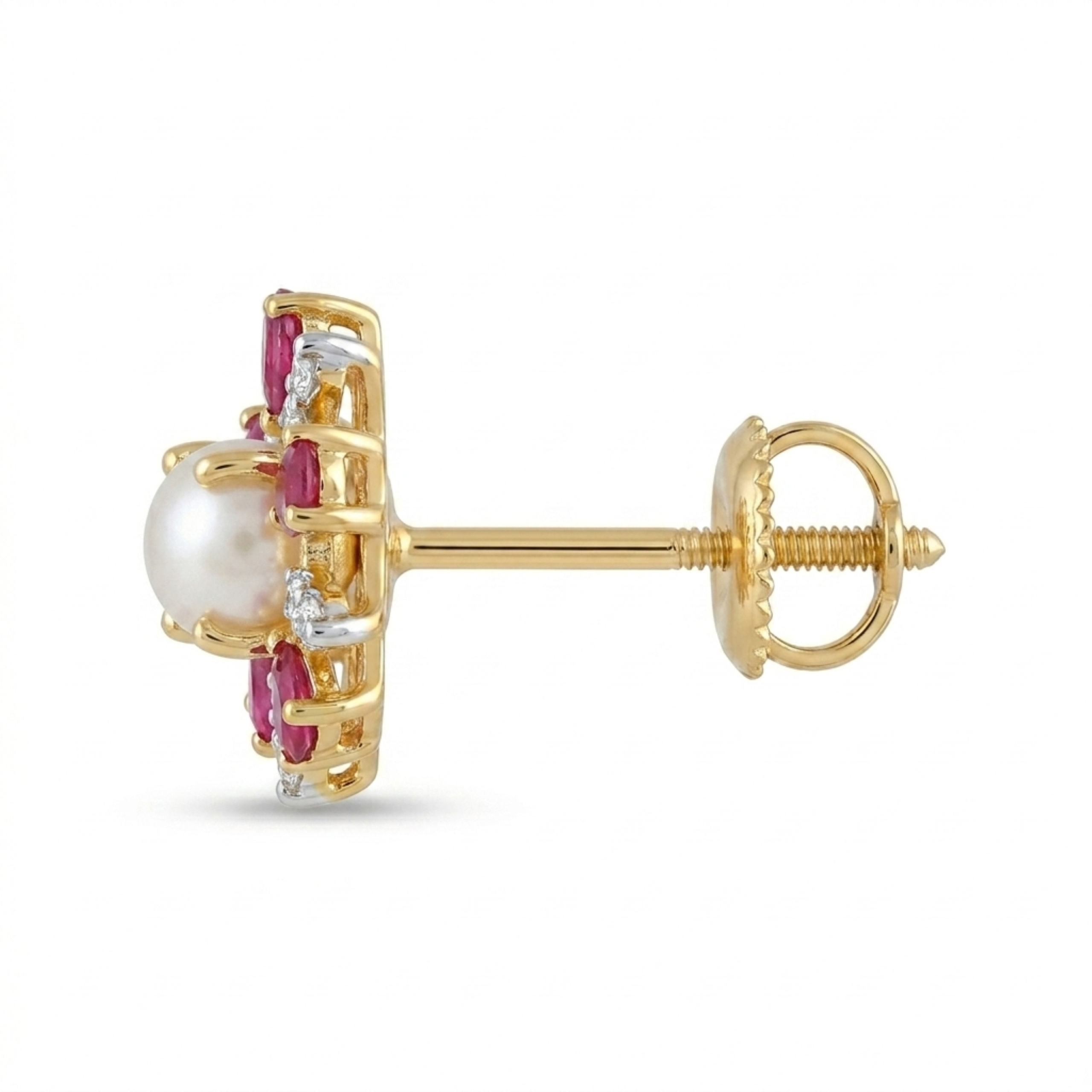 The Elaria Pearl Earrings - Lab Grown Diamonds