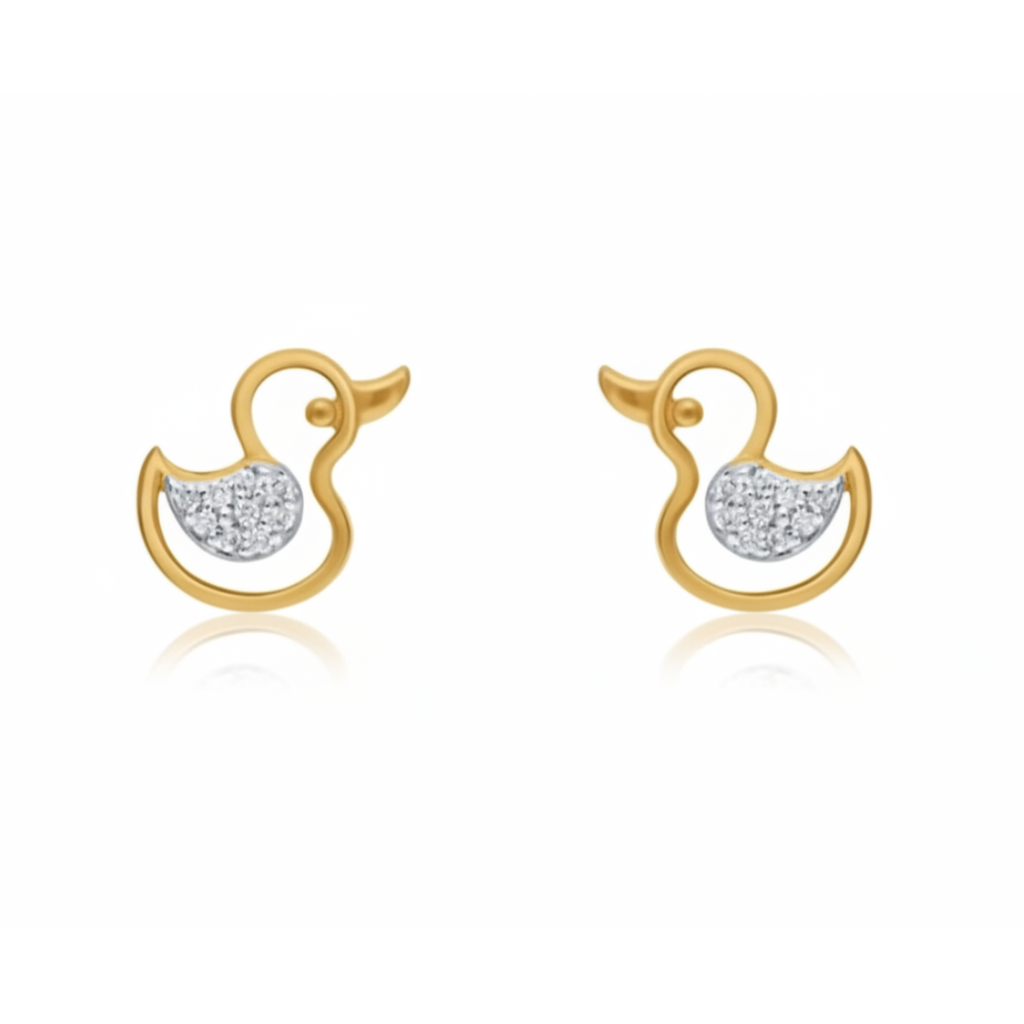 The Golden Duckling Earrings - Lab Grown Diamonds