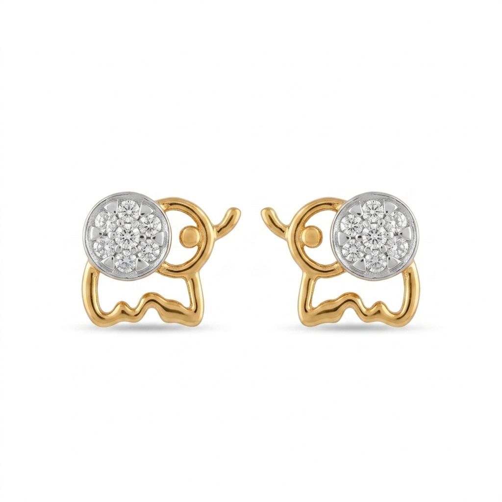 The Lucky Trunk Elephant Earrings - Lab Grown Diamonds