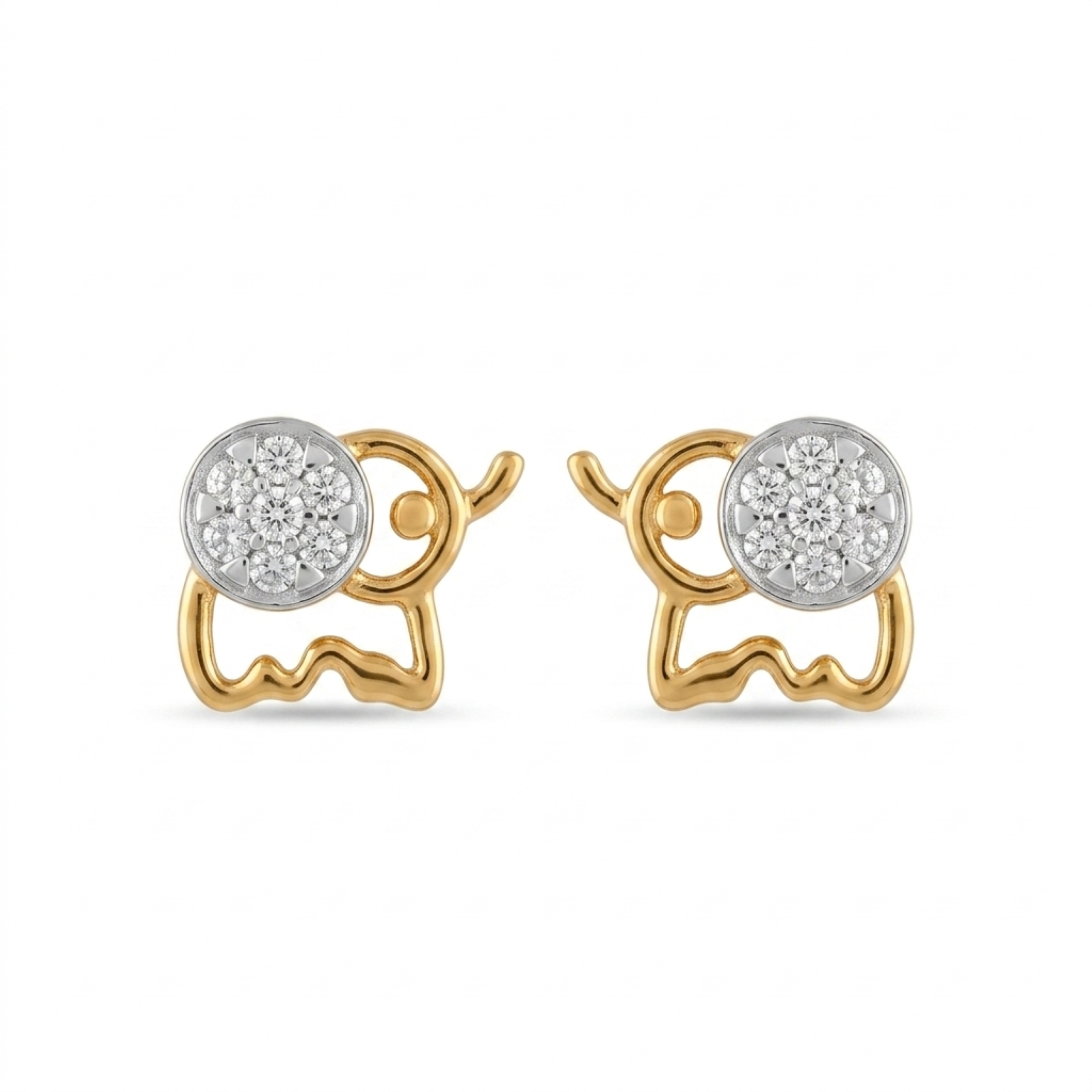 The Lucky Trunk Elephant Earrings - Lab Grown Diamonds