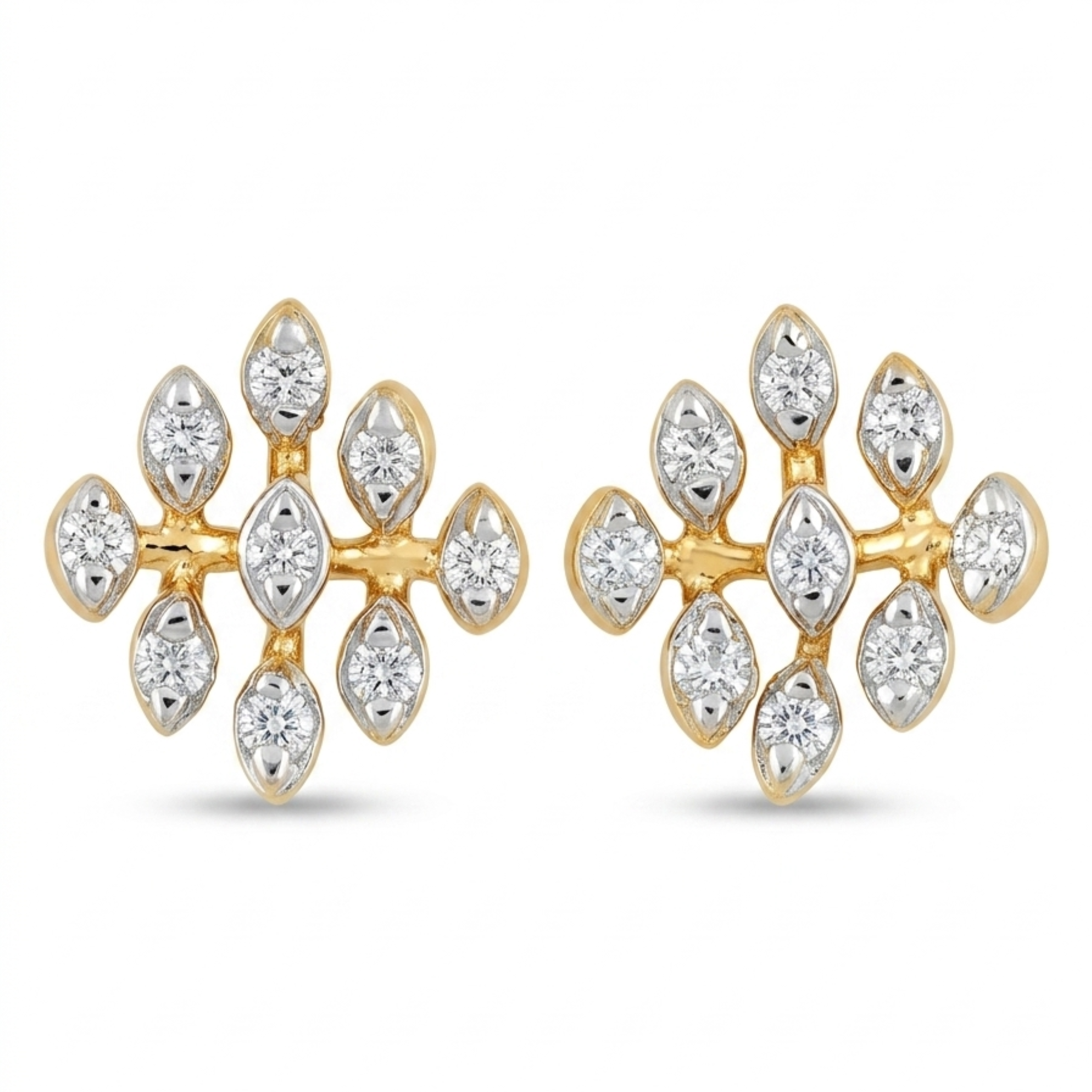 The Crystal Leaf Earrings - Lab Grown Diamonds