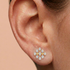 The Crystal Leaf Earrings - Lab Grown Diamonds