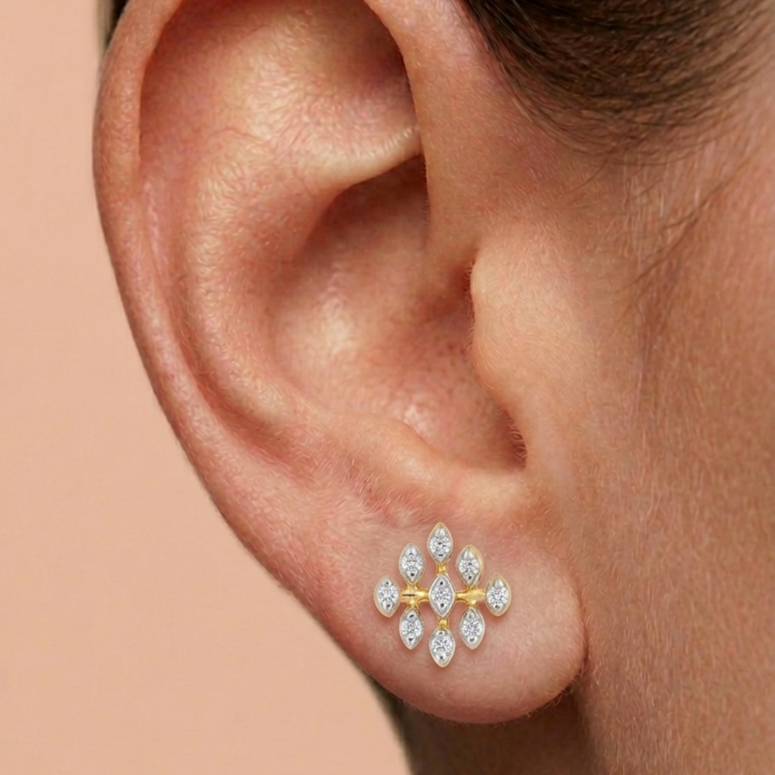 The Crystal Leaf Earrings - Lab Grown Diamonds