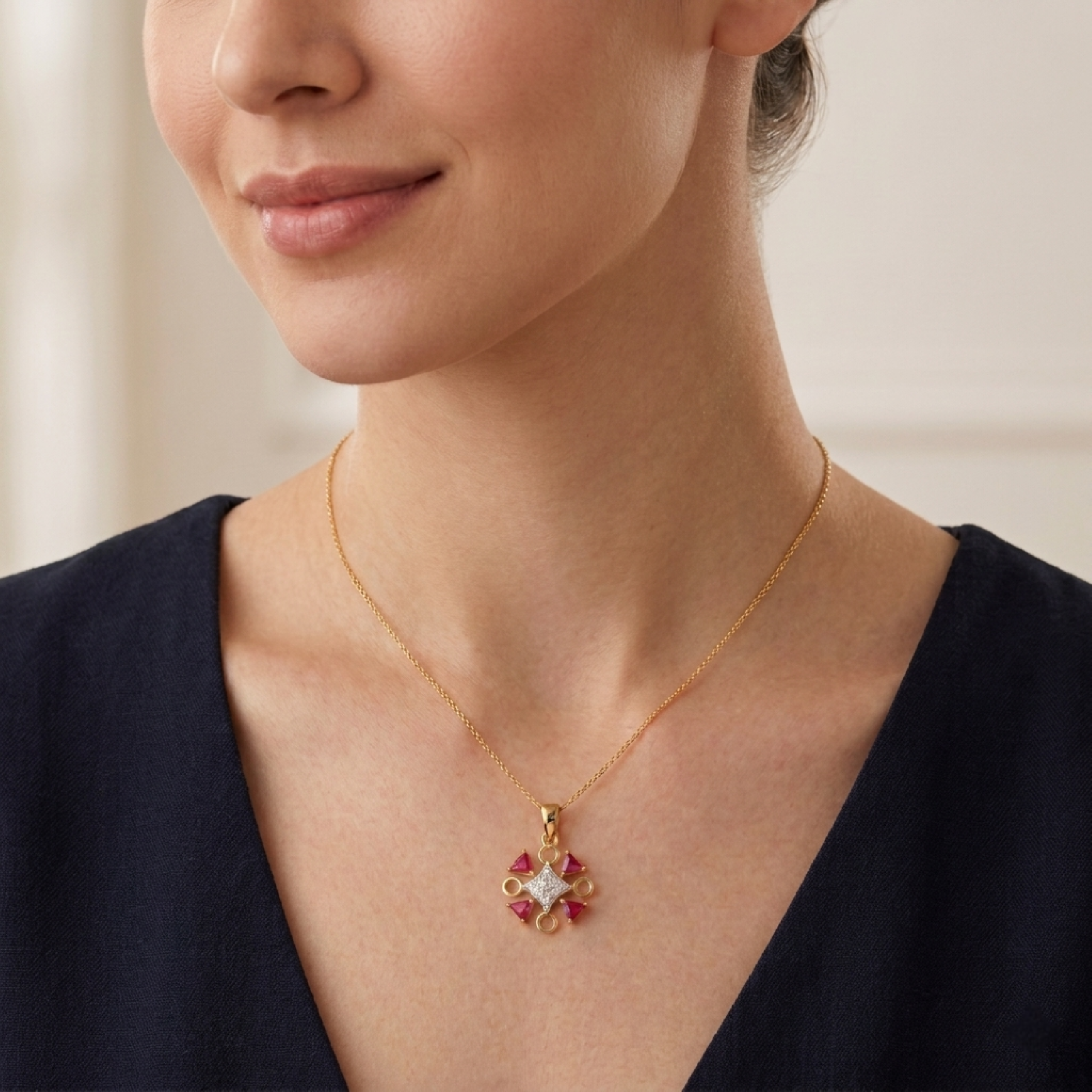 The Prism Cross Pendant - Lab Grown Diamonds