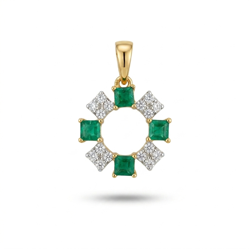 The Green Radiance Pendant  - Lab Grown Diamonds