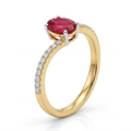 The Scarlet Oval Ring - Lab Grown Diamonds