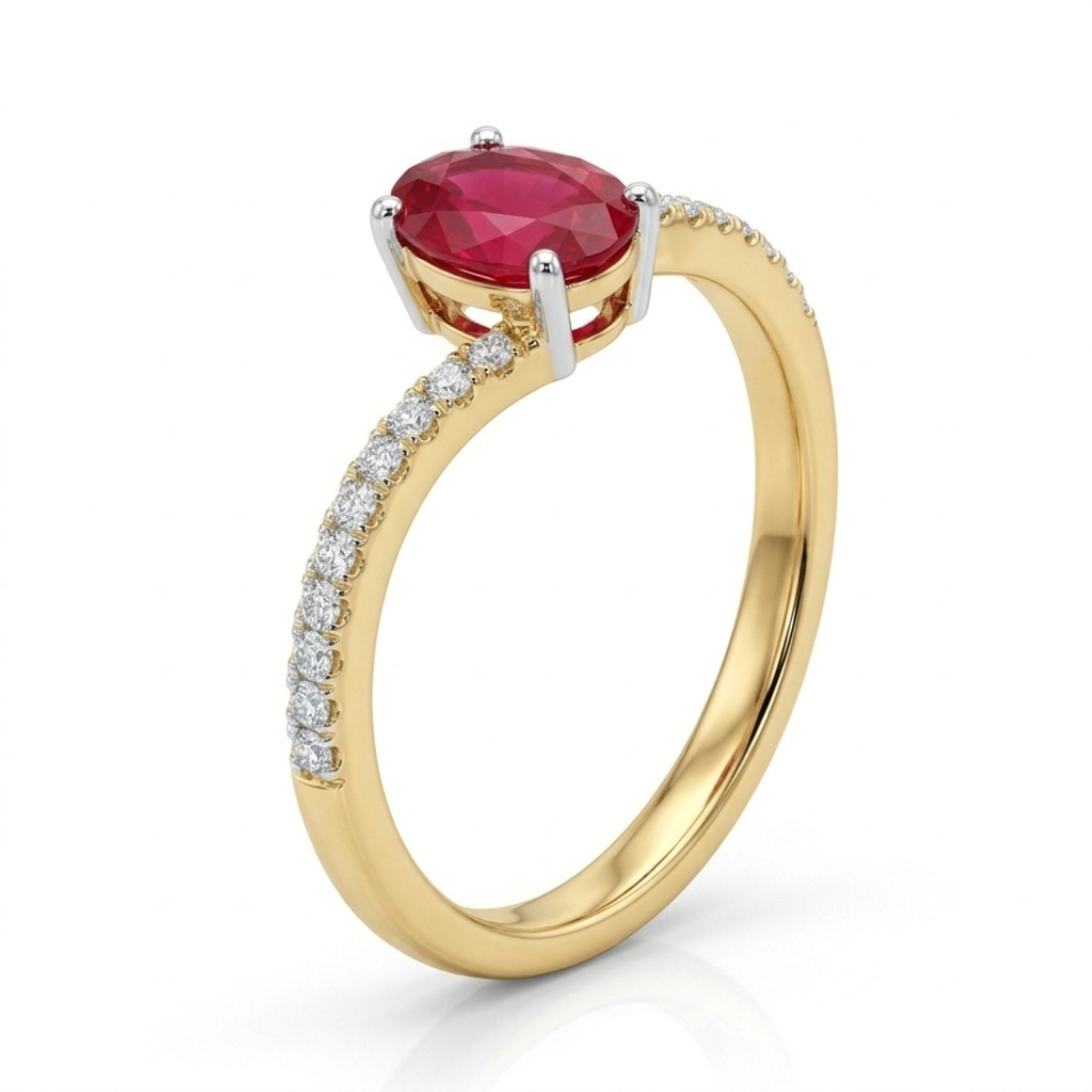 The Scarlet Oval Ring - Lab Grown Diamonds