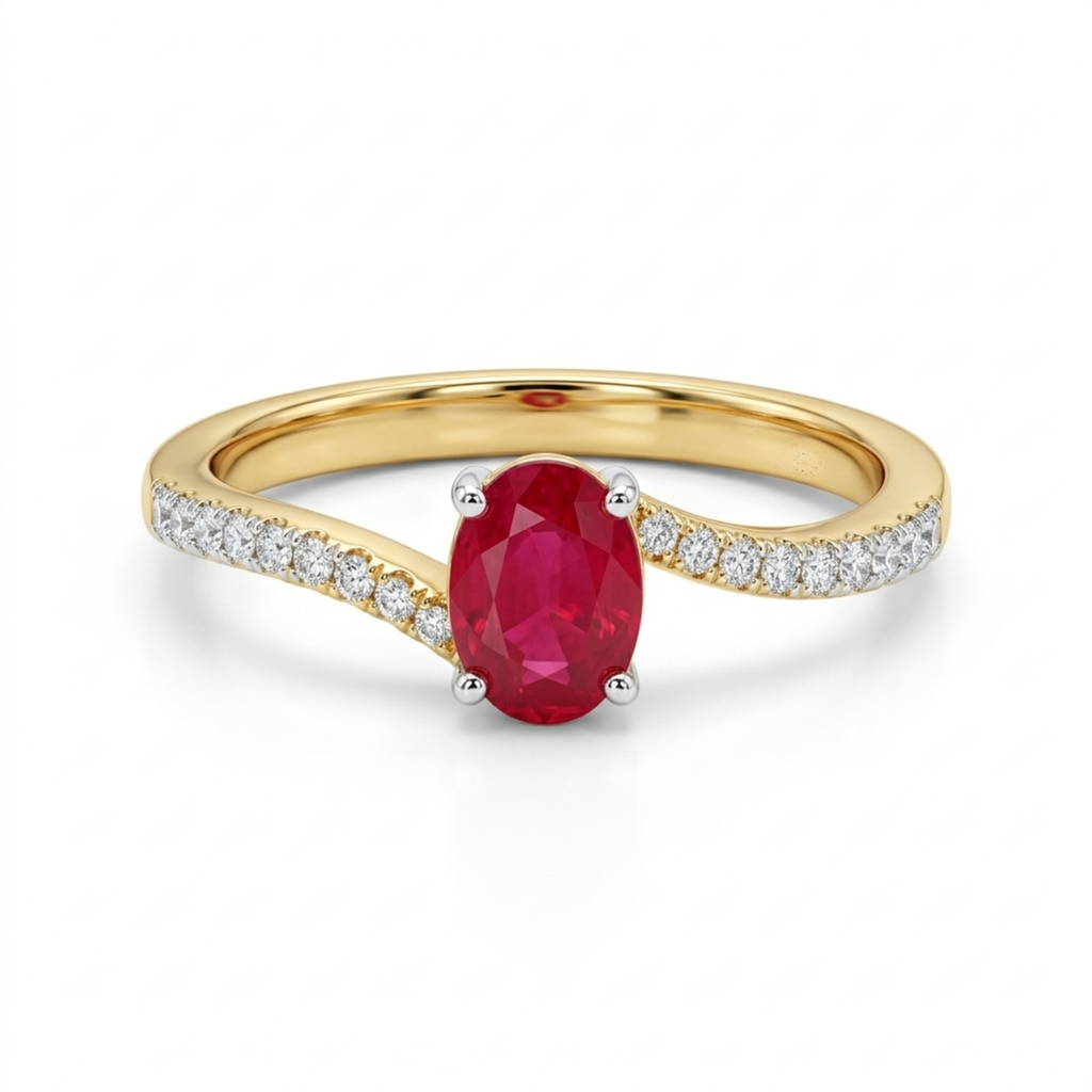 The Scarlet Oval Ring - Lab Grown Diamonds