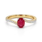 The Scarlet Oval Ring - Lab Grown Diamonds