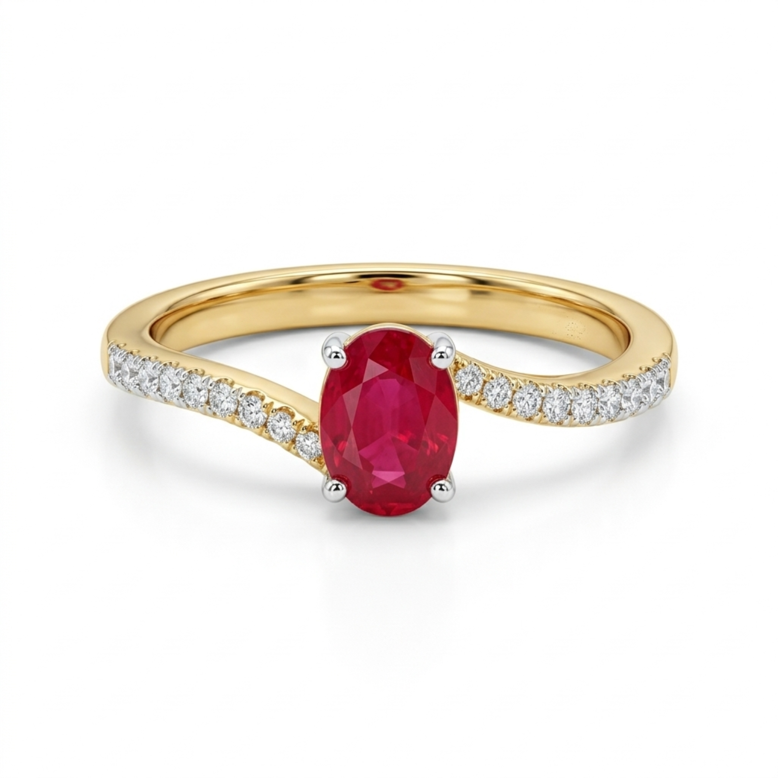 The Scarlet Oval Ring - Lab Grown Diamonds
