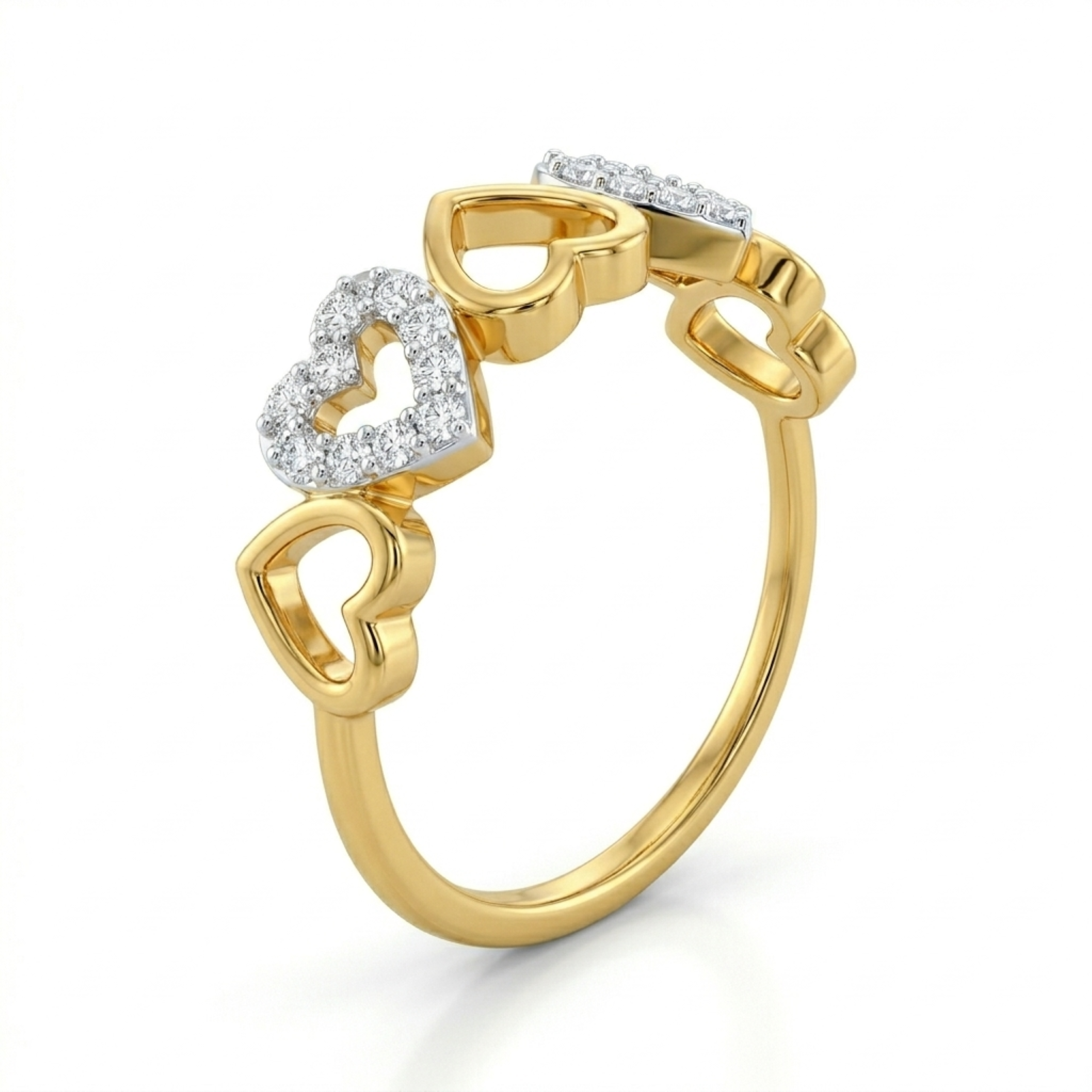 The Quintet Heartline Ring - Lab Grown Diamonds