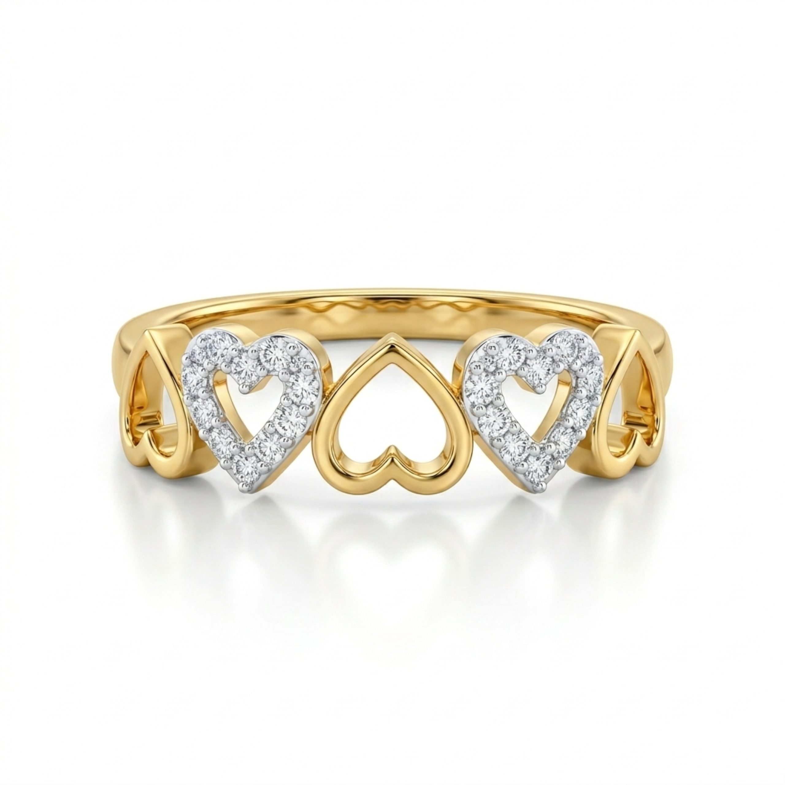 The Quintet Heartline Ring - Lab Grown Diamonds