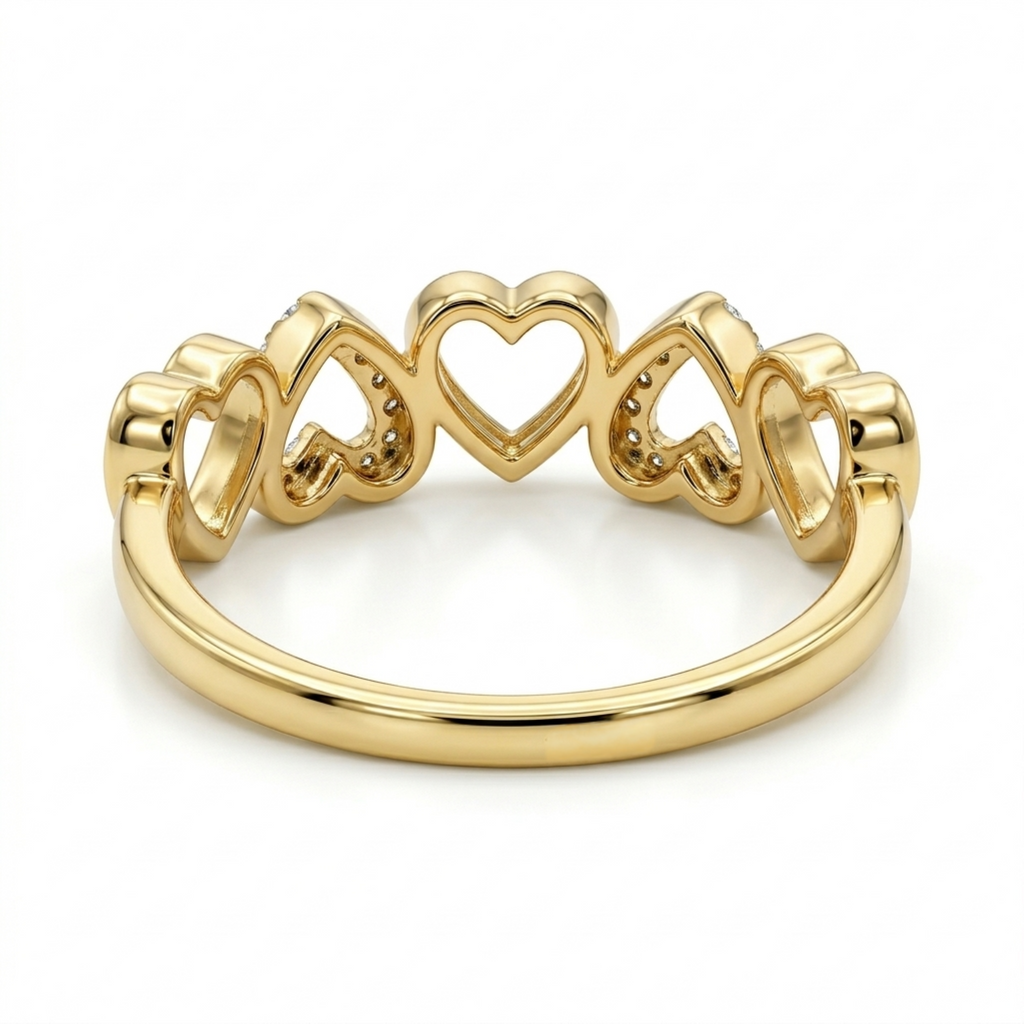 The Quintet Heartline Ring - Lab Grown Diamonds