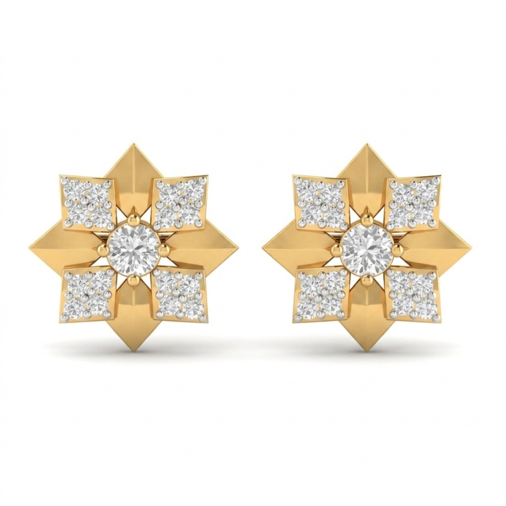 The North Star Medallion Earrings - Lab Grown Diamonds