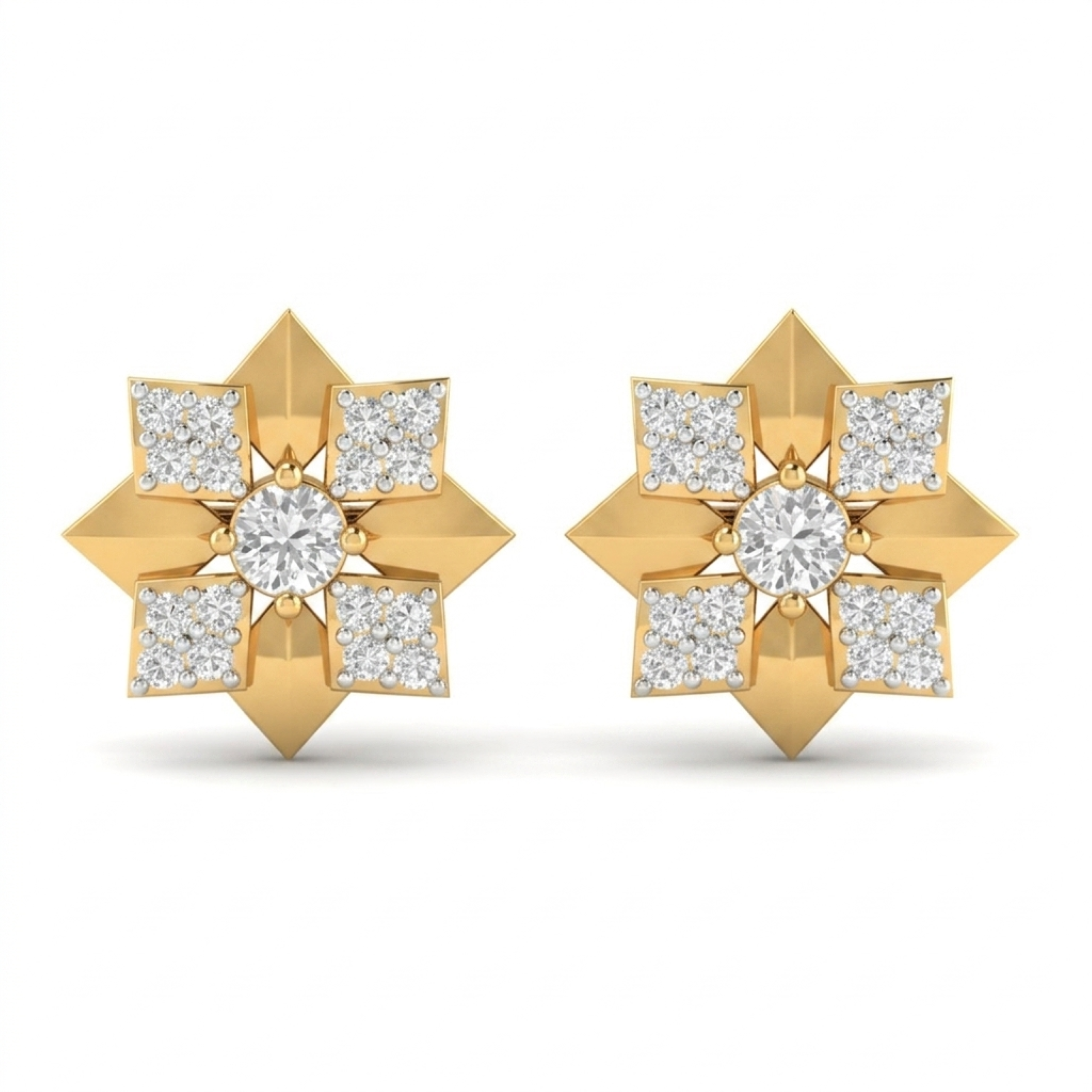 The North Star Medallion Earrings - Lab Grown Diamonds