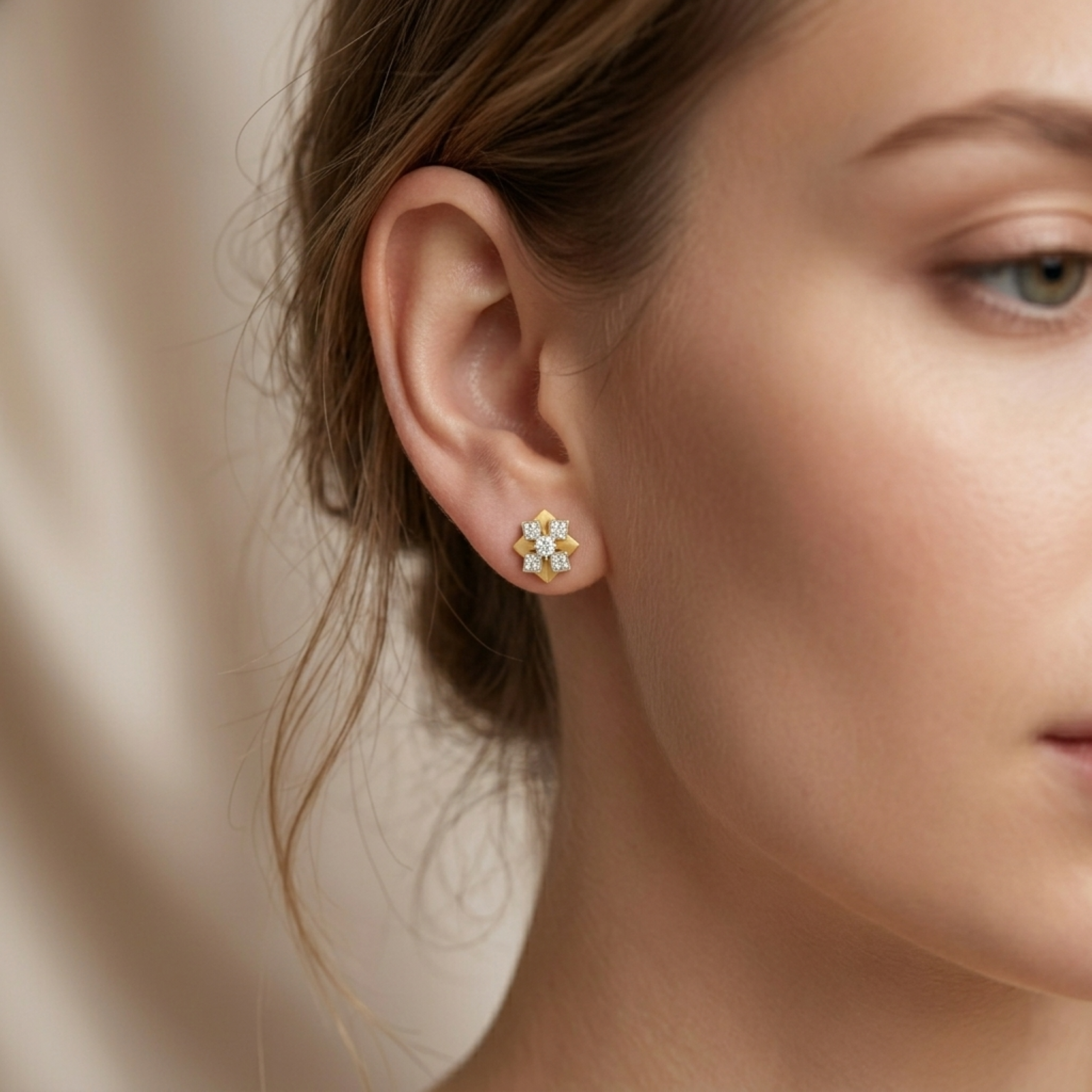The North Star Medallion Earrings - Lab Grown Diamonds