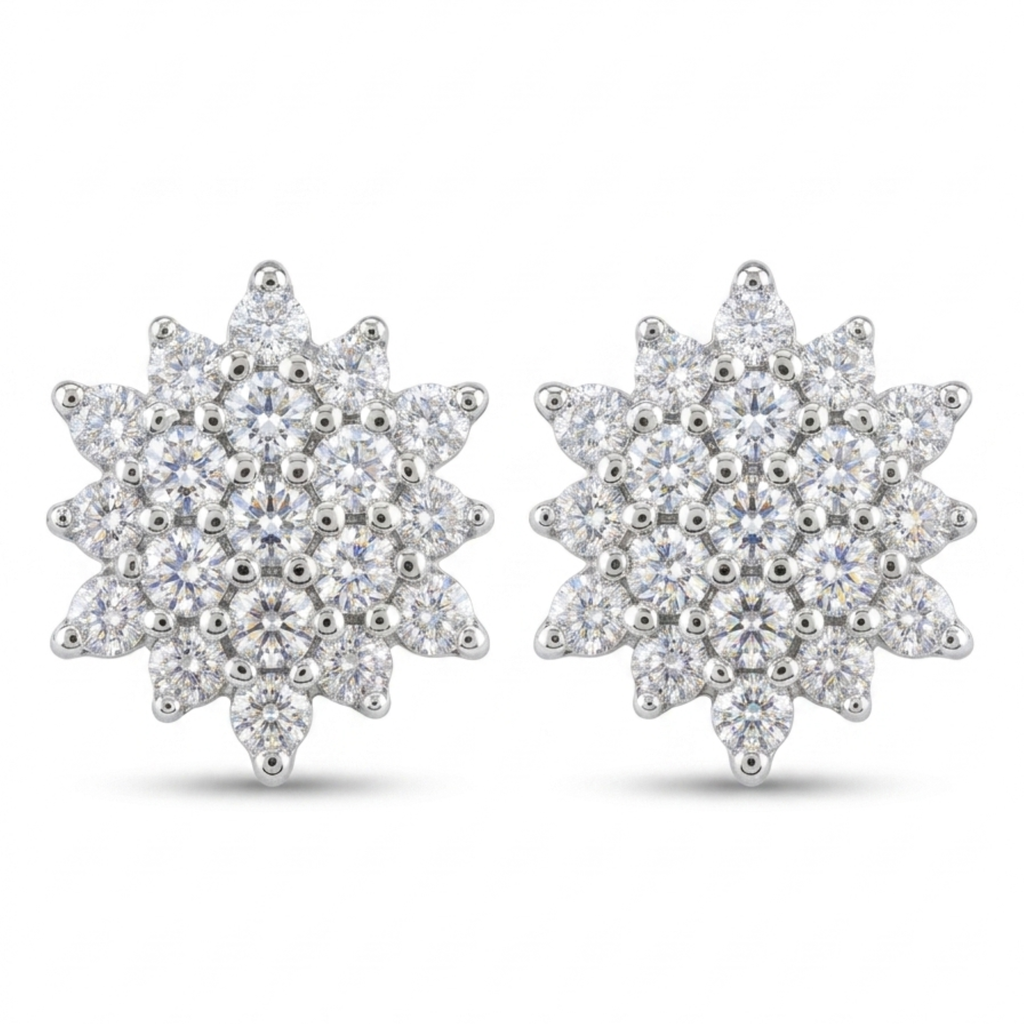 The Rosebelle Floral Earrings - Lab Grown Diamonds