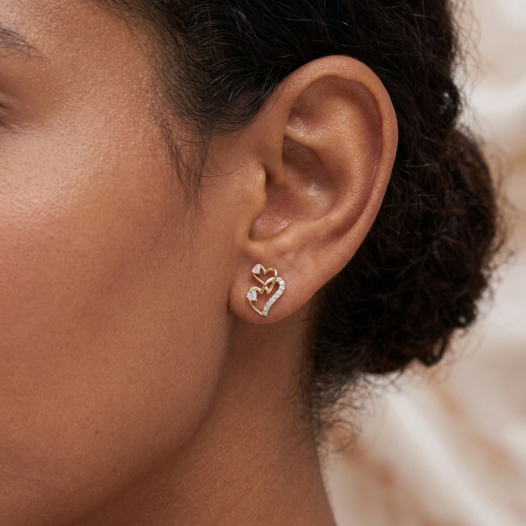 The Stellar Heart Earrings - Lab Grown Diamonds