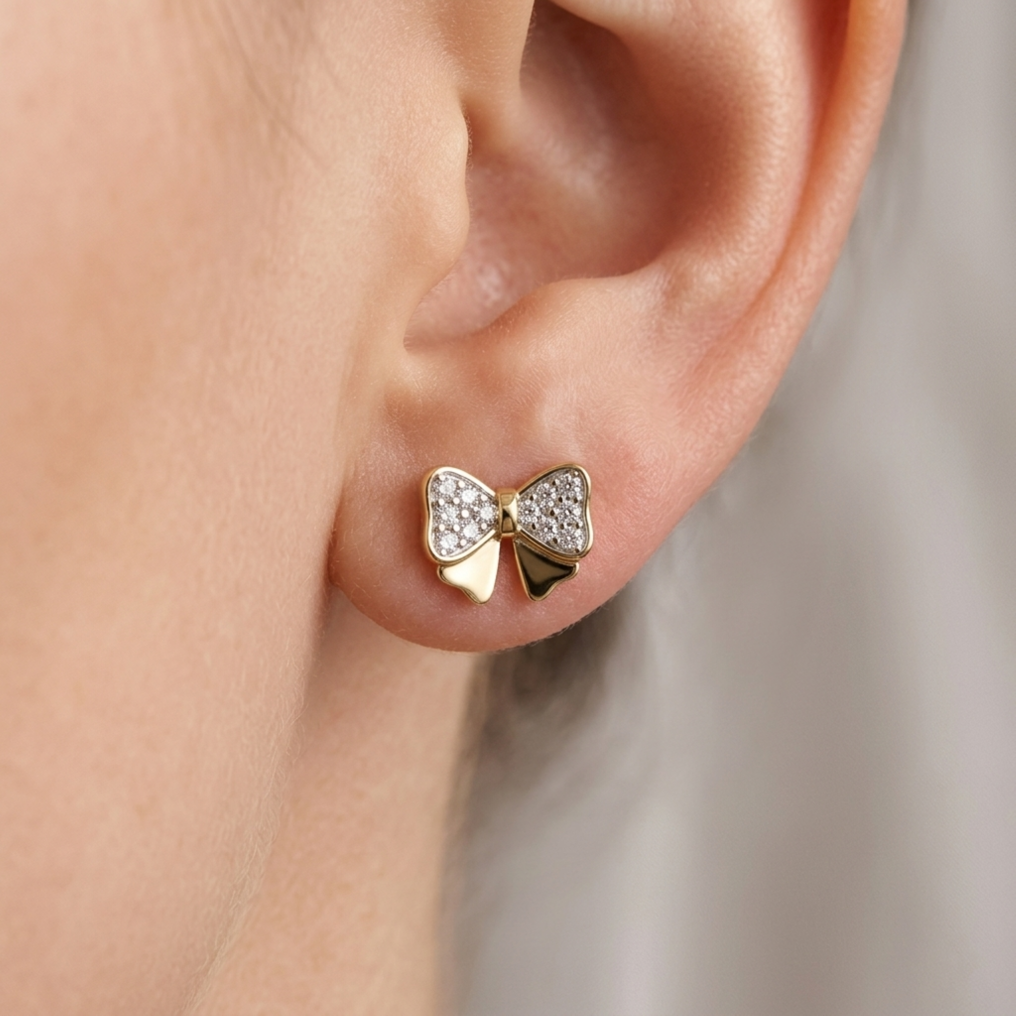 The Glow Bow Earrings - Lab Grown Diamonds