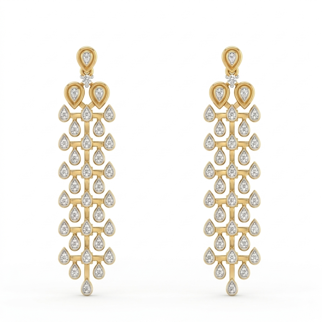The Pearline Waterfall Earrings - Lab Grown Diamonds