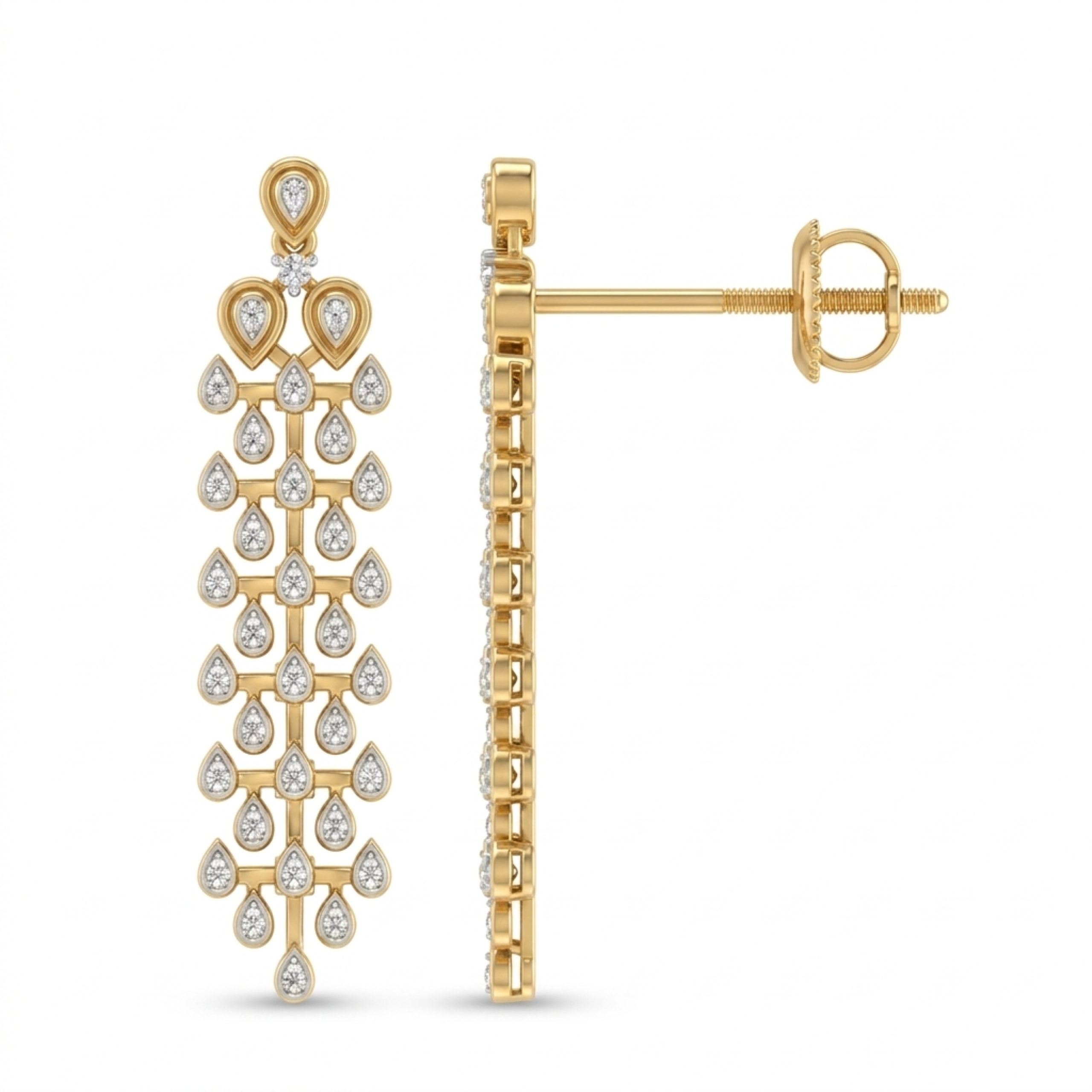 The Pearline Waterfall Earrings - Lab Grown Diamonds