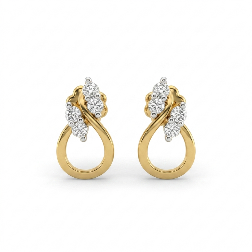 The Swirl Twist Earrings - Lab Grown Diamonds
