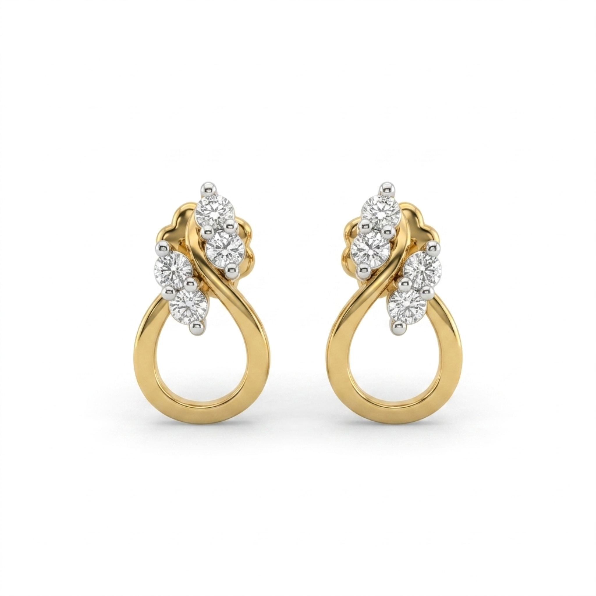 The Swirl Twist Earrings - Lab Grown Diamonds