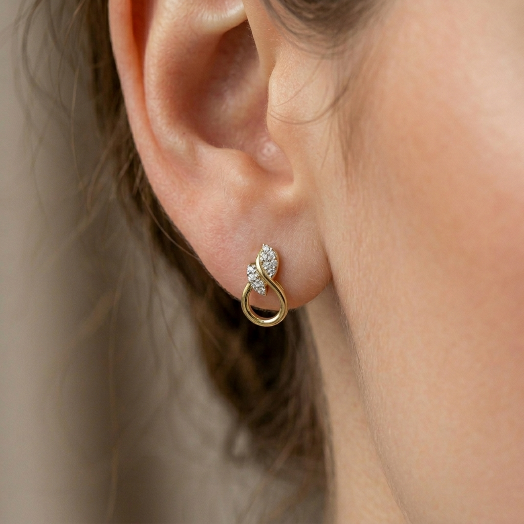 The Swirl Twist Earrings - Lab Grown Diamonds