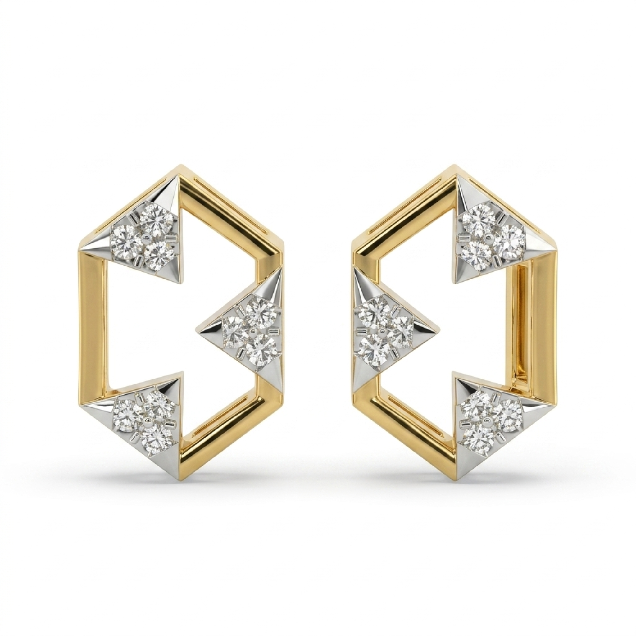 The Trigon Radiance Earrings - Lab Grown Diamonds