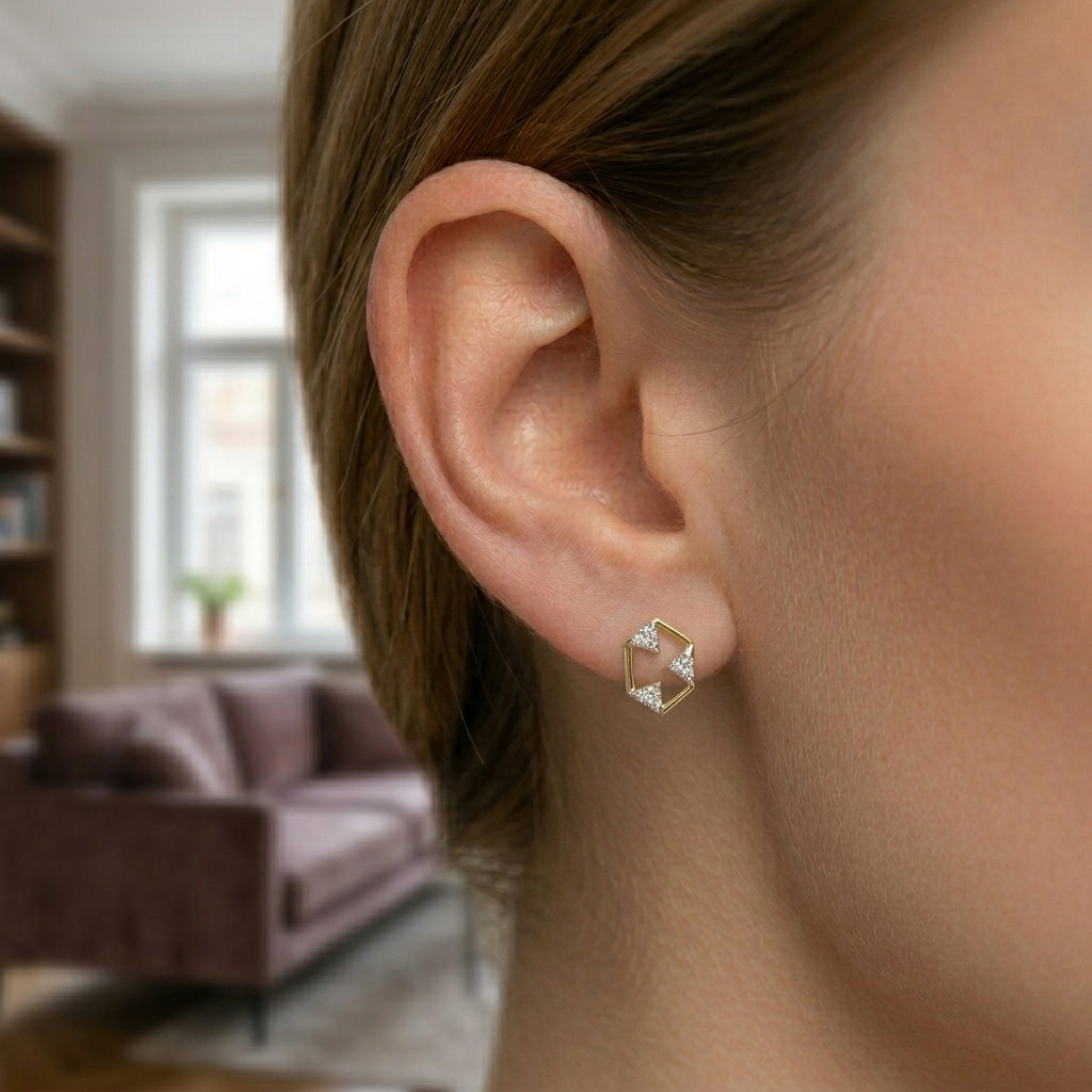 The Trigon Radiance Earrings - Lab Grown Diamonds