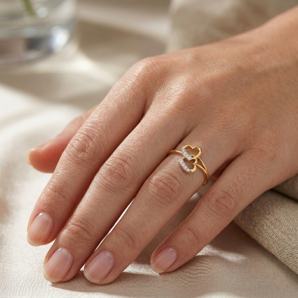 The Duo-Affection Heart Ring - Lab Grown Diamonds