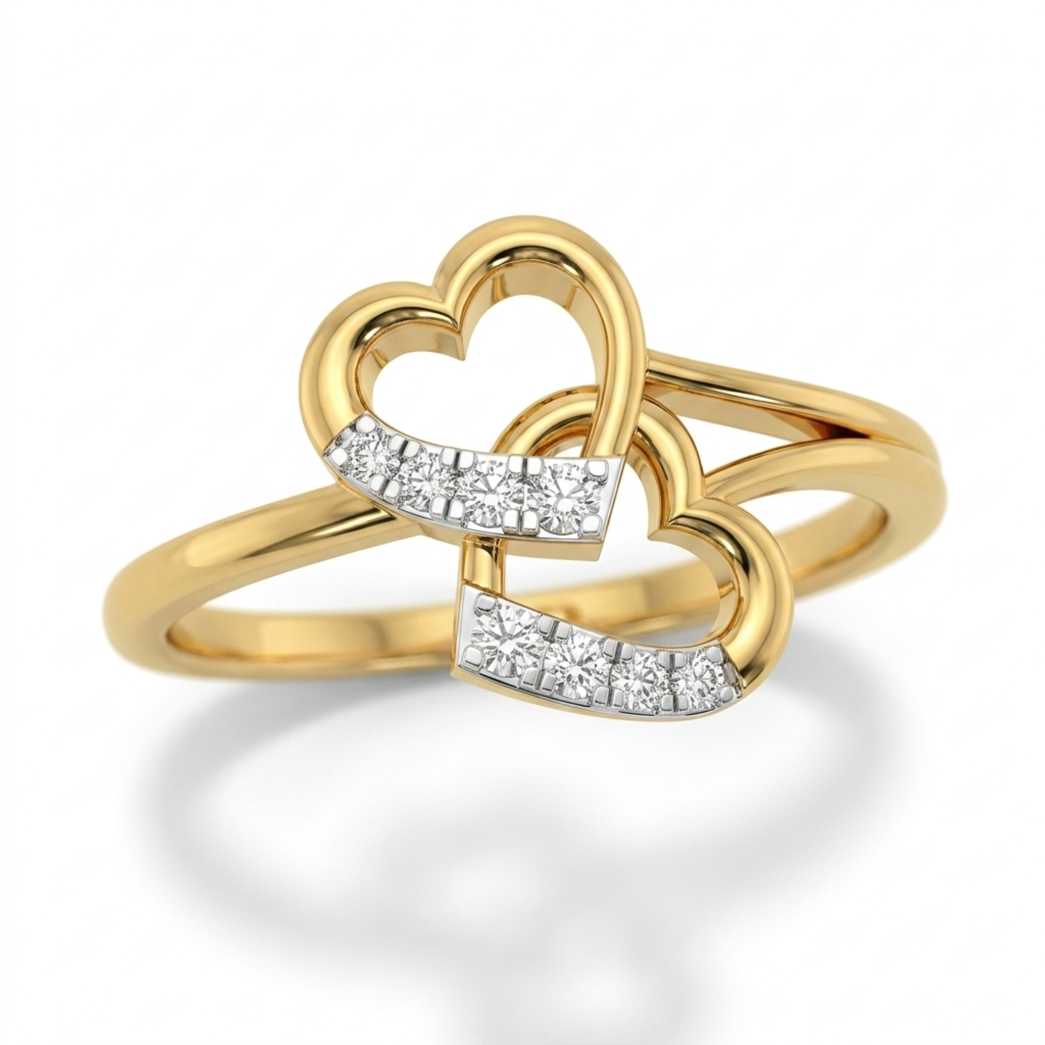 The Duo-Affection Heart Ring - Lab Grown Diamonds
