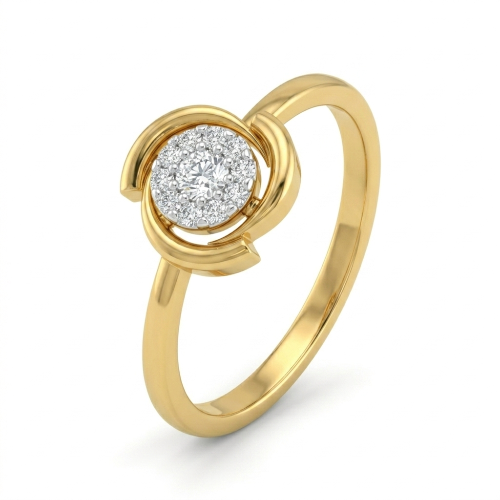 The Elegant Swirl Ring - Lab Grown Diamonds